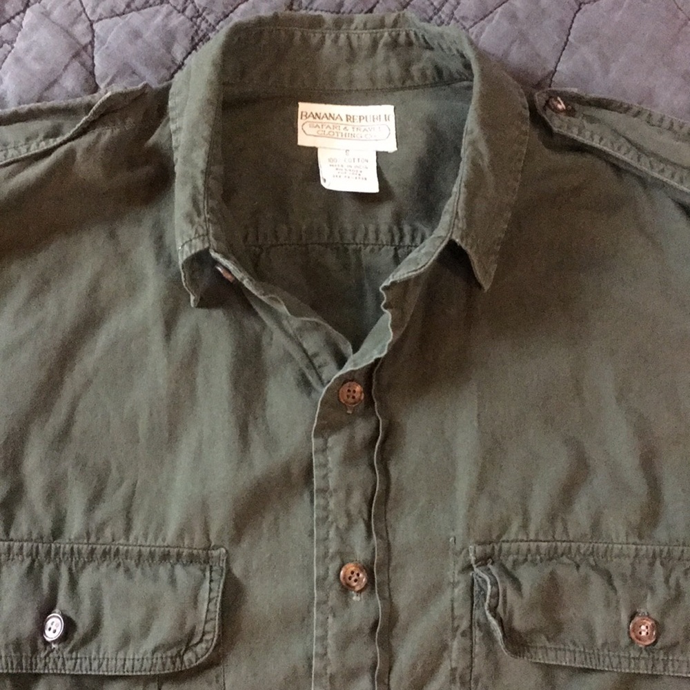 Banana Republic Vintage Khaki Safari Shirt size S